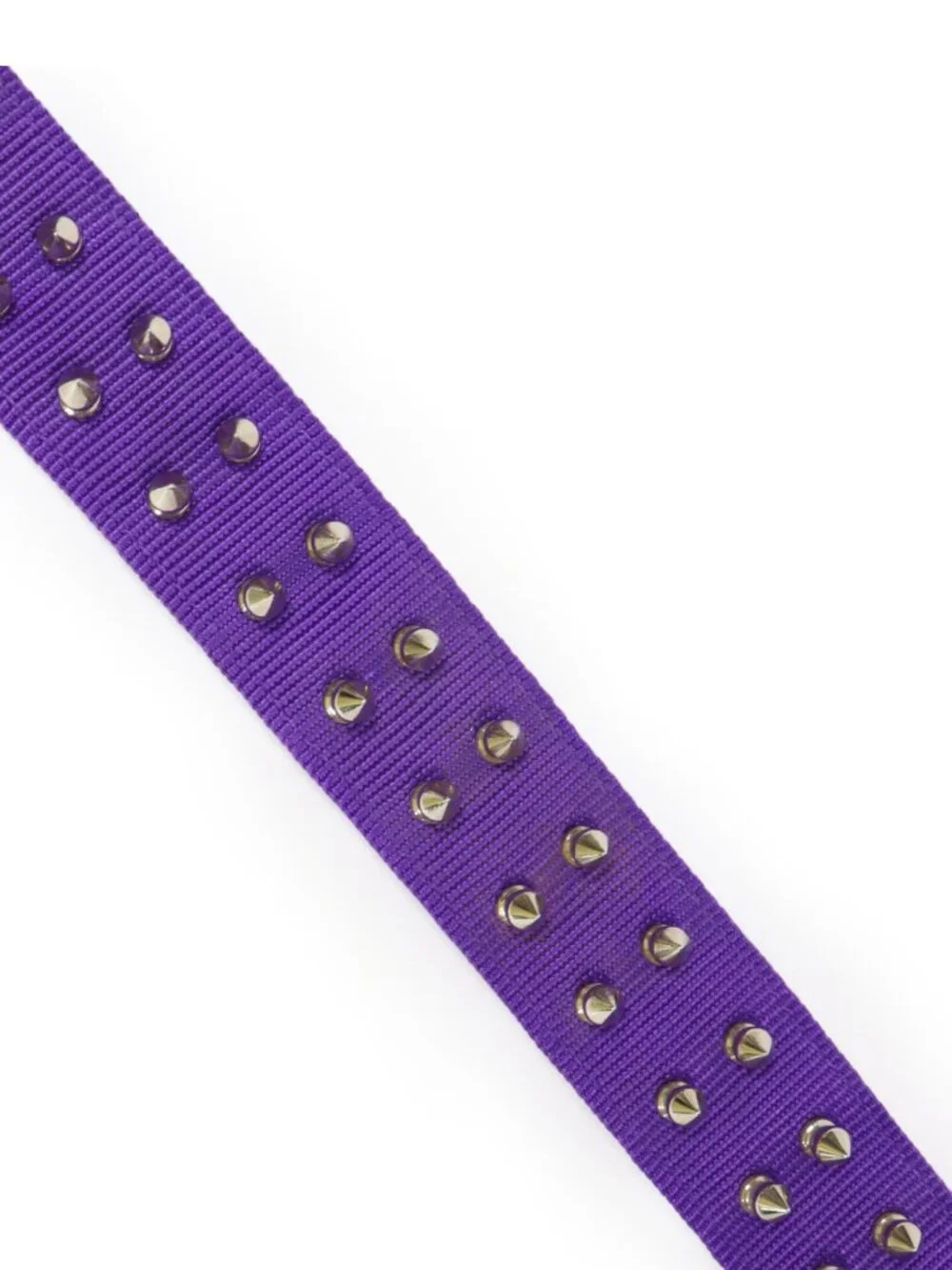 Valhoma Spiked Dog Collar Double Layer Nylon Silver Spikes Purple Large 22